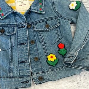Hanna Andersson Sz 12 Months Infant Girls Denim Jacket w/Patches